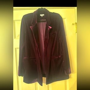TCEC Brand Dark Purple Velvet Blazer Jacket